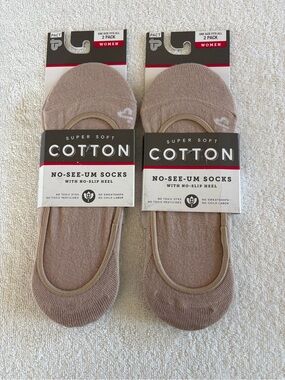 Pact Nude No Show Socks 4 Pair Organic Cotton One Size NWT